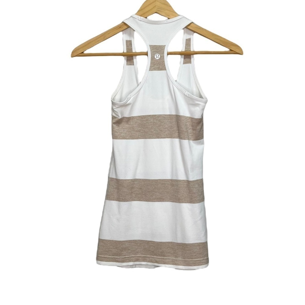 Lululemon Cool Racerback Tan & White Size 2 - Picture 4 of 8